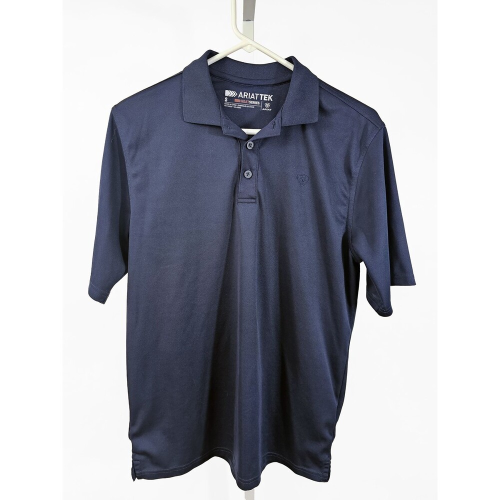 Ariat TEK Heat Series Small Navy Men's Polo Shirt UV Protection Heat Series
